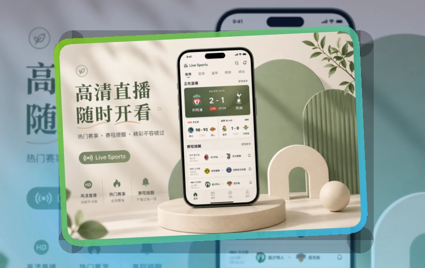 爱游戏 App使用亮点，比赛日更方便，常用入口更直观 页面展示